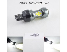 Светодиодная автомобильная лампа SLP LED с цоколем T20(7443)(W21W/5W) 16-3030 80W 9-30V Белый