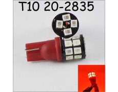 Светодиодная лампа SLP LED в задний габарит, салон под цоколь W5W(T10) 20 светодиодов типа 2835 9-30 В. Красный