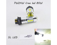 Led лампа в габарит, ДХО SLP LED, цоколь PW24W 16 Cree led, 9-30 В. Белый, Canbus