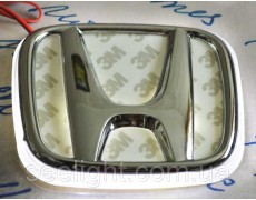 Автомобильный логотип Honda 9.8*8.0 см. с хромированной накладкой, белый