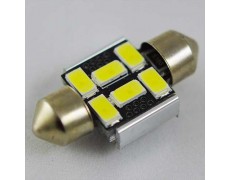 Светодиодная лампа SLS LED с обманкой компьютера под цоколь SV8,5(C5W) 36mm 6-5630 Белый