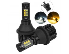 Установочный комплект авто ламп ДХО и Поворот SLP LED с цоколем 7440(WY21W)(7443) 12 Cree led жёлтый/белый