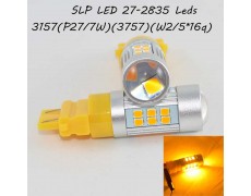 Автомобильная LED лампа SLP LED в задние фонари с цоколем 3157(P27/7W)(3757)(W2/5*16q) 27 2835 led Желтый