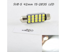Светодиодная авто лампа SLS LED в салон или багажник с обманкой Can шины SV8,5(C10W) 41-42mm 15-2835 Белый