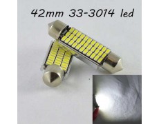 Светодиодная авто лампа SLS LED в салон или багажник с обманкой Can шины SV8,5(C10W) 42mm 33-3014 Белый
