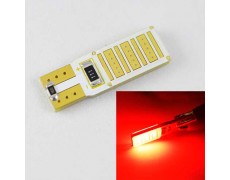 Светодиодная автомобильная лампа SL LED Цоколь T10 (W5W) с обманкой компьютера 12С COB 3W Красный