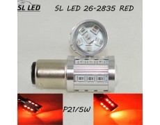 Светодиодная автомобильная лампа SLP LED с цоколем 1157(P21/5W)(BAY15D) 26-2835 9-30V Красный