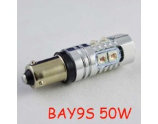Мощная светодиодная лампа SLP LED с цоколем BAY9S (H21W) Epistar 50W 9-30V Красный