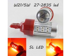 Светодиодная авто лампа SLP LED в задний фонарь с цоколем T20(W21W)(W21/5W) 27-2835 9-30V Красный
