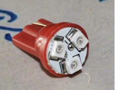 Светодиодная лампа в подсветку, красная T10 1210-3-R