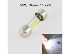 SLP LED светодиодная лампа в подсветку салона, номеров, цоколь SV8.5(C5W) 31mm. 3 CSP led, 12 В. 6500К