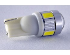 Светодиодная лампа в габарит под цоколь W5W(T10) светодиоды 5630+ Cree 3W с линзой, Белый