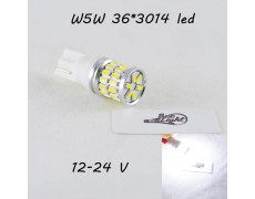 Светодиодная авто лампа SL LED, цоколь W5W(T10) 36 LED 3014, 12-24 В. Белый