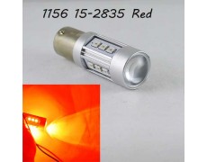 Светодиодная автомобильная лампа SLP LED с цоколем 1156(P21W)(BA15S) 15-2835 9-30V Красный