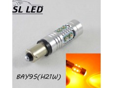 Мощная светодиодная лампа SLP LED с цоколем BAY9S (H21W) Epistar 50W 9-30V Желтый