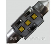 Светодиодная лампа с встроеной обманкой бортового компьютера SV8,5(C5W) 39mm-9W-Cree LED