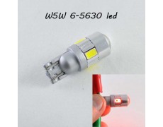 Светодиодная лампа в повторитель стопа, задний габарит, цоколь T10(W5W) 6-5630 9-30V Красный Линза