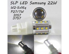 Автомобильная LED лампа SLP LED ДХО + габарит с цоколем 3157(P27/7W)(3757)(W2/5*16q) Samsung 22W Белый