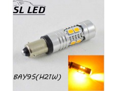 Мощная светодиодная лампа SLP LED с цоколем BAY9S (H21W) 10-2835 led 9-30V Желтый