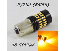 Светодиодная авто лампа SLP LED 48-4014 с цоколем 1156 (PY21W) (BAU15S) 9-30V Желтый