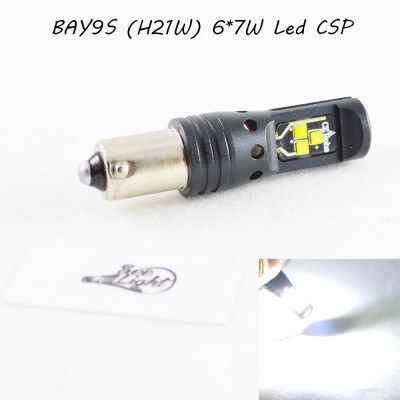 Мощная светодиодная лампа SLP LED с цоколем BAY9S (H21W) (H6W) CSP LED 42W 9-30V Белый Canbus