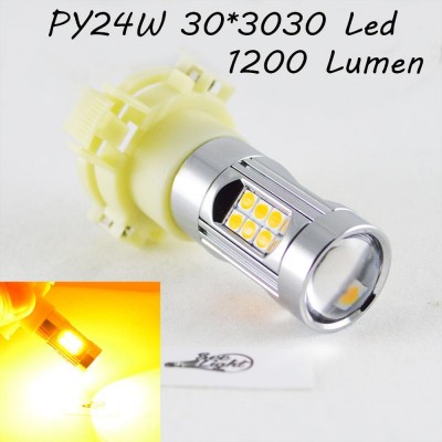 Светодиодная лампа в поворот, SLP LED с цоколем PY24W, 9-30V, 30-3030 Желтый