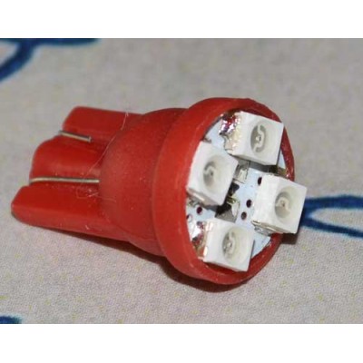 Светодиодная лампа в подсветку, красная T10-1210-4-R