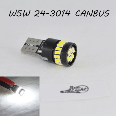 Светодиодная лампа SL LED с обманкой, цоколь W5W(T10) 24 LED 3014, 12 В. Белый