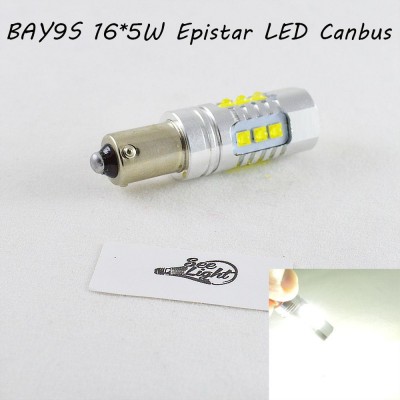 Мощная светодиодная лампа SLP LED с цоколем BAY9S (H21W) (H6W) Epistar 80W 9-30V Белый Canbus