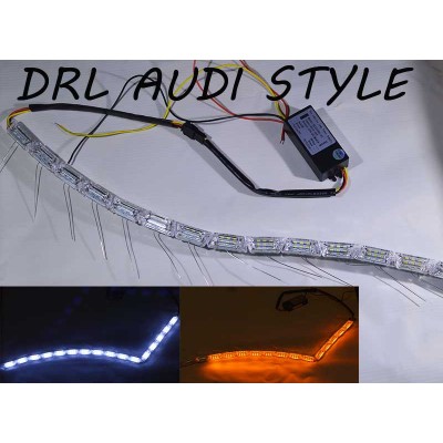 Дневные ходовые огни SL LED, стиль Audi, с динамическим указателем поворота, длина от 50 до75 см.
