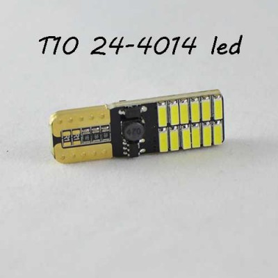 Лед лампа в габарит SLS LED, с обманкой Can шины, цоколь W5W(T10) 24 светодиода типа 4014 12 В. Белый