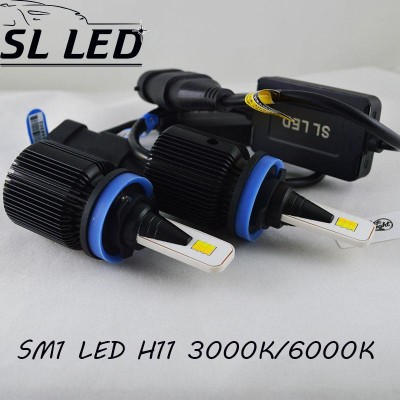 LED лампы в головной свет серии SM1 Цоколь H11, H8, H9, 20W, 2800 Люмен/Комплект 3000/6000K