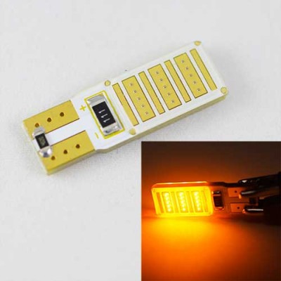 Светодиодная автомобильная лампа SL LED Цоколь T10 (W5W) с обманкой компьютера 12С COB 3W Желтый