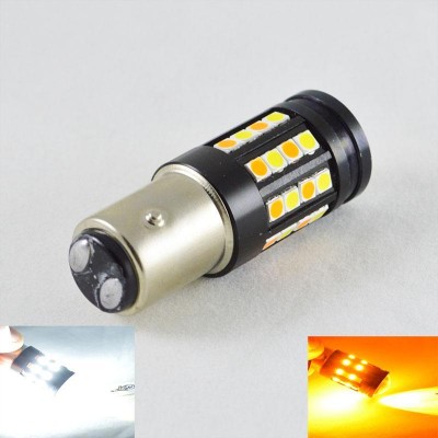 Светодиодная автомобильная лампа SLP LED с цоколем 1157(P21/5W)(BAY15D) 40 3030 led жёлтый/белый