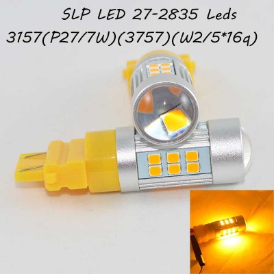 Автомобильная LED лампа SLP LED в задние фонари с цоколем 3157(P27/7W)(3757)(W2/5*16q) 27 2835 led Желтый