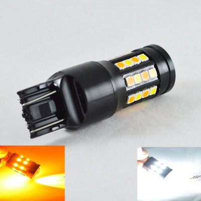 Автомобильная LED лампа SL LED, ДХО + поворот, Цоколь T20(W21/5W)(7443) 40-3030 led жёлтый/белый