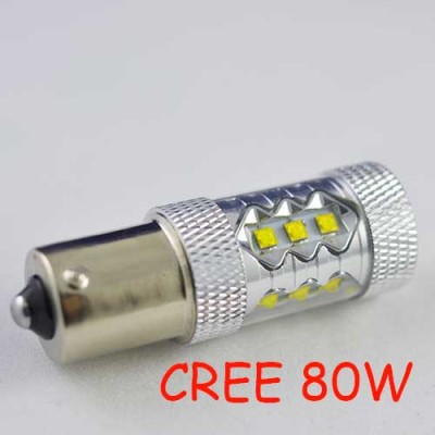 Светодиодная лампа SLP LED Cree в задних ход автомобиля с цоколем 1156(BA15S,P21W) 80W 9-30V 1100lm Белый