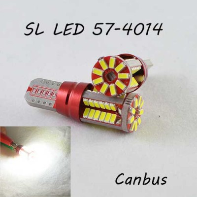 Лед лампа в габарит SL LED, с обманкой Can шины, цоколь W5W(T10) 57 светодиодов типа 4014 9-30 В. Белый