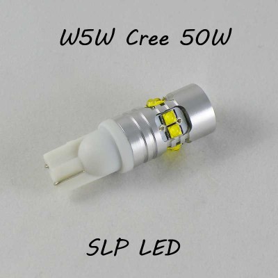 Яркая светодиодная лампа SLP LED с цоколем T10 (W5W) Cree 50W 9-30V Белый