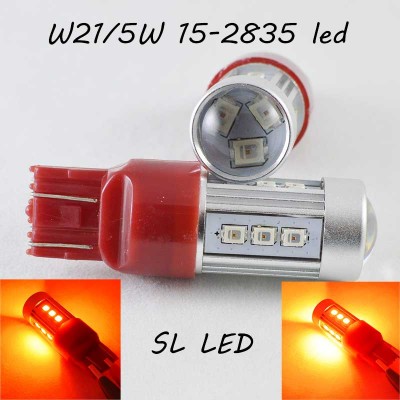 Светодиодная авто лампа SLP LED в задний фонарь с цоколем T20(W21W)(W21/5W) 15-2835 9-30V Красный