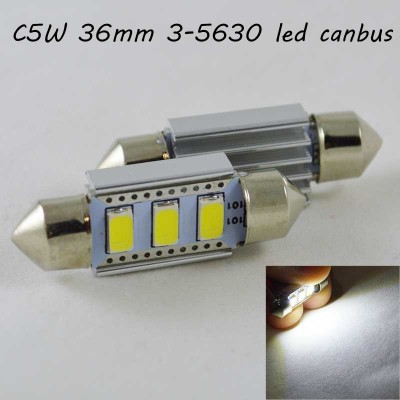Автомобильная лампа SLS LED с обманкой в номера, салон, цоколь SV8,5(C5W) 36mm 3-5630 Белый