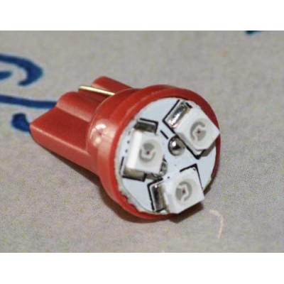 Светодиодная лампа в подсветку, красная T10 1210-3-R