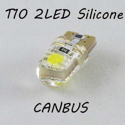 Лед лампа в габарит SLS LED, с обманкой Can шины, цоколь W5W(T10) 2 светодиода в силиконе 12 В. Красный