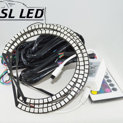 Светодиодные кольца RGB (ангельские глазки) 131,5 мм. SMD 5050 суперяркие 4 Кольца