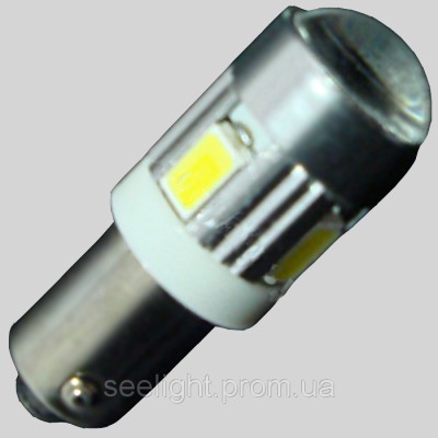 Cветодиодная лампа в габарит цоколь BAX9S(H6W) 4-5630+3W Cree 9-30V-NW