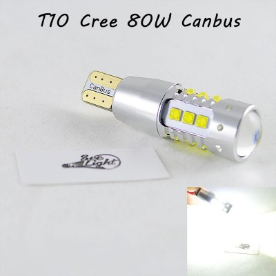 Светодиодная авто лампа SLP LED с цоколем T10 (W5W) Cree 80W Canbus 9-30V Белый