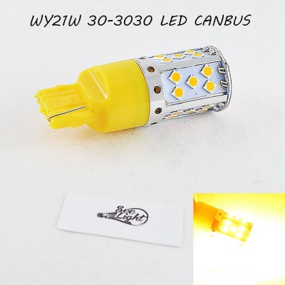 LED лампа в поворот WY21W(7440)(T20) SL30-3030 led Янтарный с обманкой
