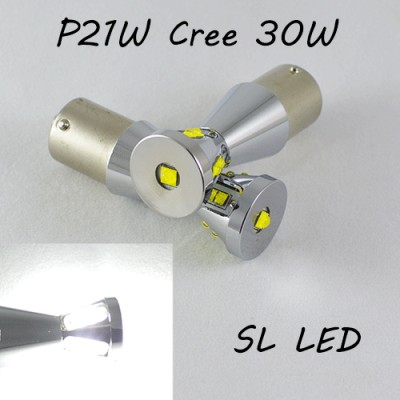 Автомобильная лампа SLP LED в задний ход автомобиля с цоколем 1156(P21W) Cree XBD +XTE 30W 10-30V Белый