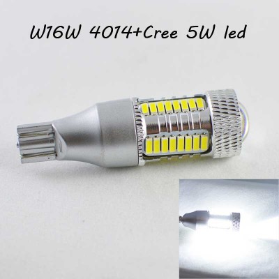 Светодиодная автомобильная лампа SLP LED с цоколем T15(W16W) 32 led 4014 + Cree 5W в фонарь заднего хода