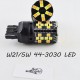 Светодиодная автомобильная лампа SLP LED с обманкой, цоколь T20(W21/5W)(7443) 44-3030 led жёлтый/белый